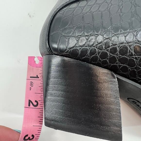 Baretraps Lane Block Heel Bootie black crocodile side zip basic boot size 6.5 - Picture 8 of 9